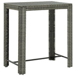 HKH Mesa de Bar para Jardim 100x60,5x110,5 Cm Vime Pe - Cinzento