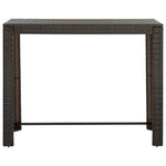 HKH Mesa de Bar para Jardim 140,5x60,5x110,5 Cm Vime Pe Castanho - Marrom