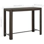 HKH Mesa de Bar para Jardim 140,5x60,5x110,5 Cm Vime Pe Castanho - Marrom