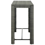 HKH Mesa de Bar para Jardim 140,5x60,5x110,5 Cm Vime Pe - Cinzento