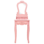 HKH Conj. Tocador con Taburete de Madera de Paulownia - 50x59x136 Cm - Rosa