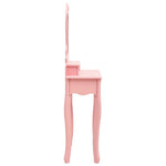 HKH Conj. Tocador con Taburete de Madera de Paulownia - 50x59x136 Cm - Rosa