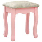 HKH Conj. Tocador con Taburete de Madera de Paulownia - 50x59x136 Cm - Rosa