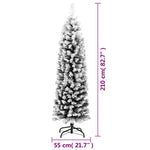 HKH Árvore de Natal Artificial Fina com Neve Verde em PVC