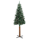 HKH Árvore de Natal Fina Madeira Genuína e Neve Branca - Verde