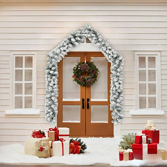 HKH Grinalda de Natal com Neve Verde em PVC