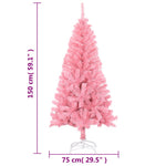 HKH Árvore de Natal Artificial com Suporte Rosa em PVC
