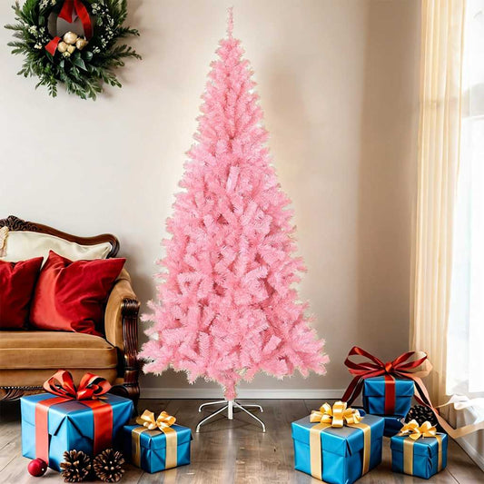 HKH Árvore de Natal Artificial com Suporte Rosa em PVC