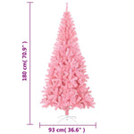 HKH Árvore de Natal Artificial com Suporte Rosa em PVC