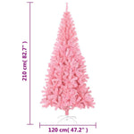 HKH Árvore de Natal Artificial com Suporte Rosa em PVC