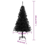 HKH Árvore de Natal Artificial com Suporte Preto em PVC