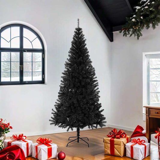 HKH Árvore de Natal Artificial com Suporte Preto em PVC