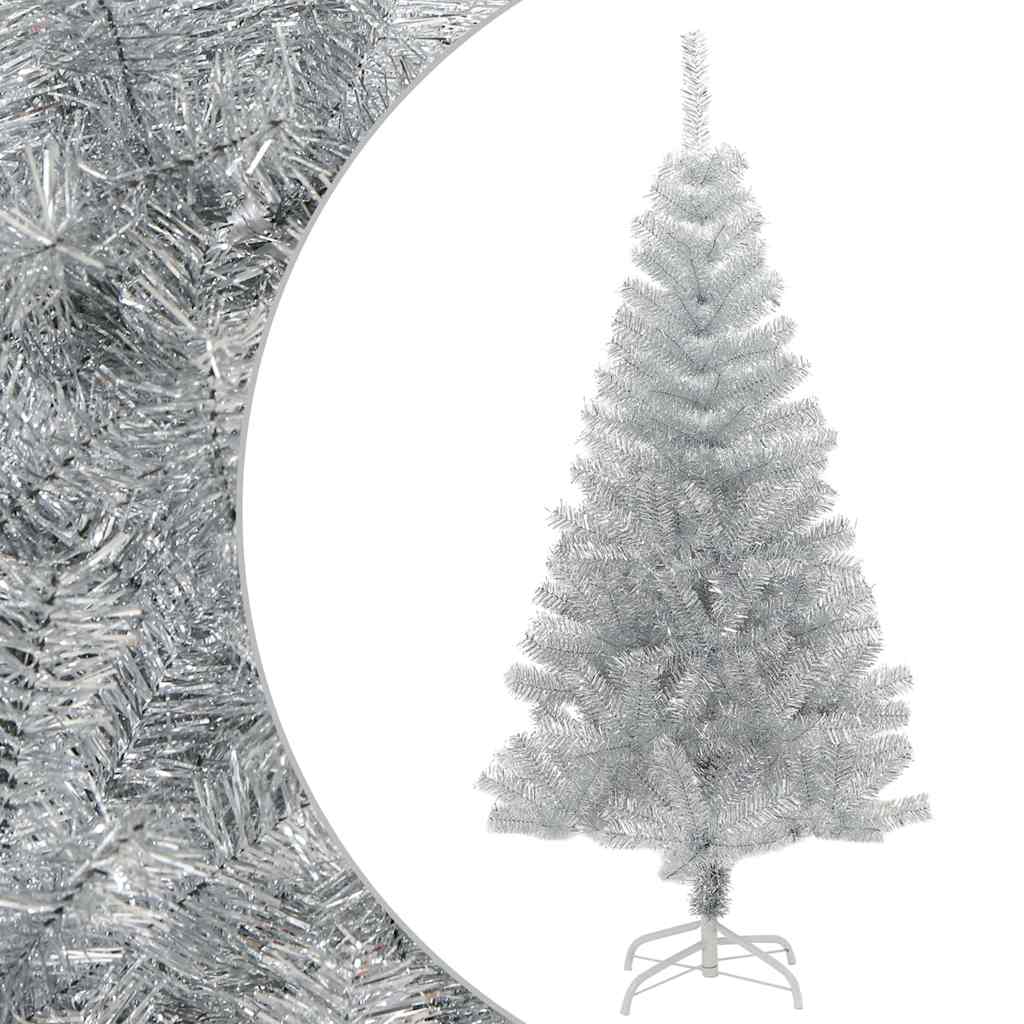 HKH Árvore de Natal Artificial com Suporte Prateado em PET