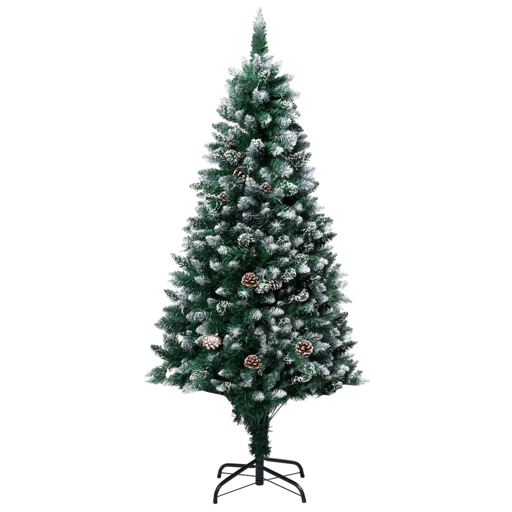 HKH Árvore de Natal Artificial com Pinhas e Neve Branca