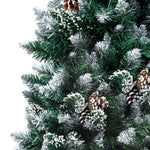 HKH Árvore de Natal Artificial com Pinhas e Neve Branca
