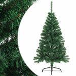HKH Meia Árvore de Natal Artificial com Suporte Verde em PVC