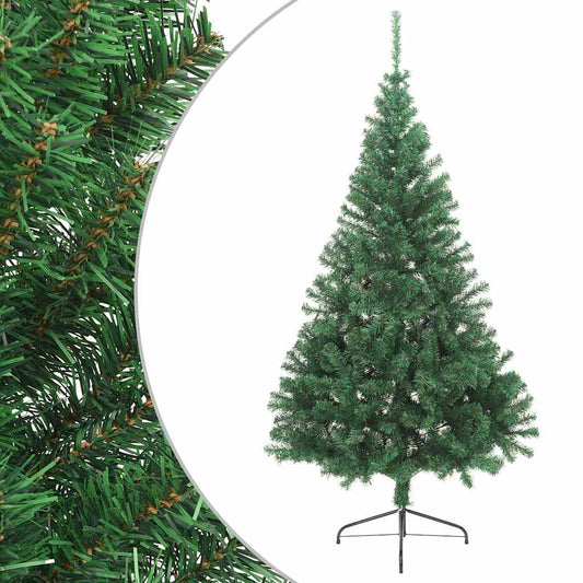 HKH Meia Árvore de Natal Artificial com Suporte Verde em PVC