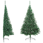 HKH Meia Árvore de Natal Artificial com Suporte Verde em PVC