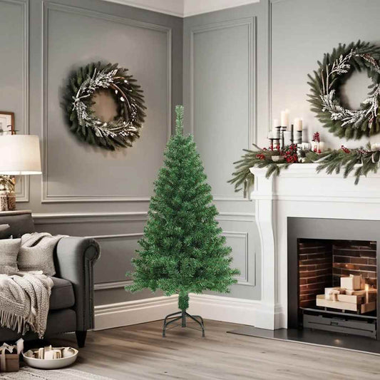 HKH Árvore de Natal Artificial com Ramos Grossos Verde em PVC