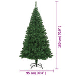 HKH Árvore de Natal Artificial com Ramos Grossos Verde em PVC