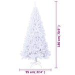 HKH Árvore de Natal Artificial com Ramos Grossos Branco em PVC