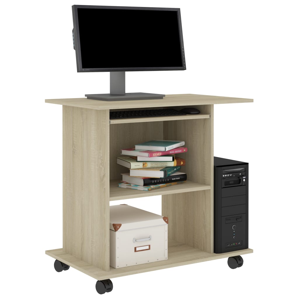 HKH Escritorio Computadora Madera Derivada en Madera Roble Sonoma