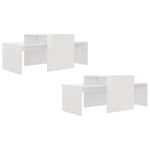 HKH Conjunto Mesas Centro Contrapla. Brilhante - Branco