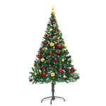 HKH Árvore de Natal Artificial Pré-Iluminada + Enfeites - Verde