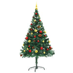 HKH Árvore de Natal Artificial Pré-Iluminada + Enfeites - Verde
