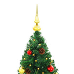 HKH Árvore de Natal Artificial Pré-Iluminada + Enfeites - Verde