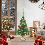 HKH Árvore de Natal Artificial Pré-Iluminada + Enfeites - Verde