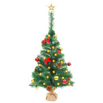 HKH Árvore de Natal Artificial Pré-Iluminada + Enfeites - Verde