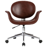 HKH Silla de Oficina Giratoria de Cuero Artificial - Marrón
