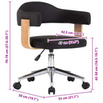 Silla de oficina giratoria HKH de madera curvada/cuero artificial - Negro
