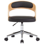 HKH Silla de Oficina Giratoria en Madera Curvada/Cuero Artificial - Negro