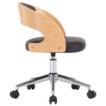HKH Silla de Oficina Giratoria en Madera Curvada/Cuero Artificial - Negro