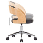 HKH Silla de Oficina Giratoria en Madera Curvada/Cuero Artificial - Negro