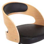 HKH Silla de Oficina Giratoria en Madera Curvada/Cuero Artificial - Negro