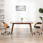 HKH Silla de Oficina Giratoria en Madera Curvada/Cuero Artificial - Negro