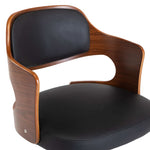 Silla de oficina giratoria HKH de madera curvada/cuero artificial - Negro