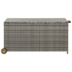 HKH 15 Pcs Conjunto Jantar Exterior com Almofadões Vime Pe - Preto