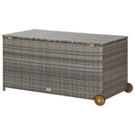 HKH 15 Pcs Conjunto Jantar Exterior com Almofadões Vime Pe - Preto