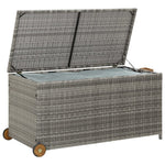 HKH 15 Pcs Conjunto Jantar Exterior com Almofadões Vime Pe - Preto