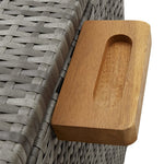 HKH 15 Pcs Conjunto Jantar Exterior com Almofadões Vime Pe - Preto