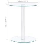 HKH Mesa de Centro 40 Cm Temperado Transparente em Vidro