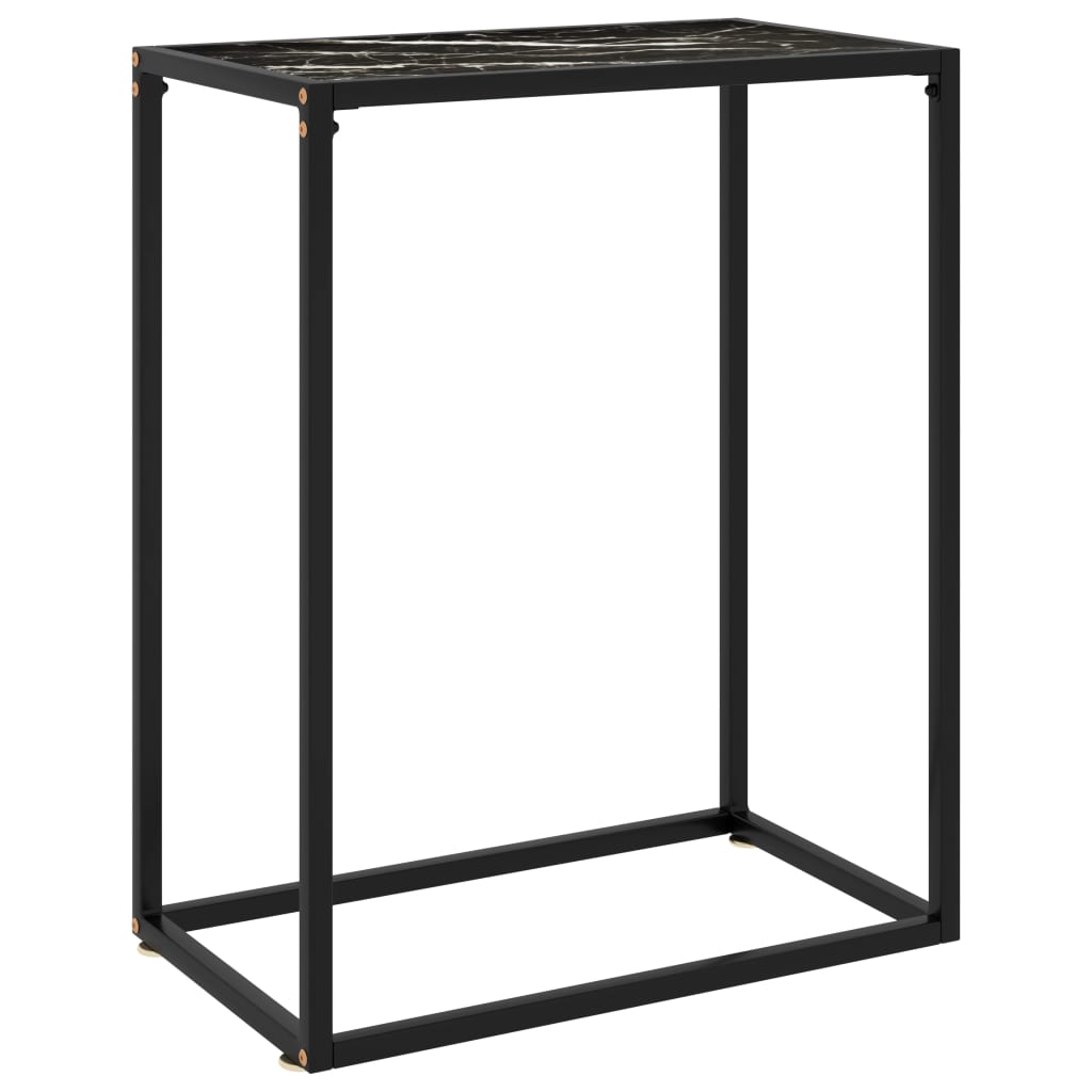 Mesa auxiliar de cristal templado HKH - Negro
