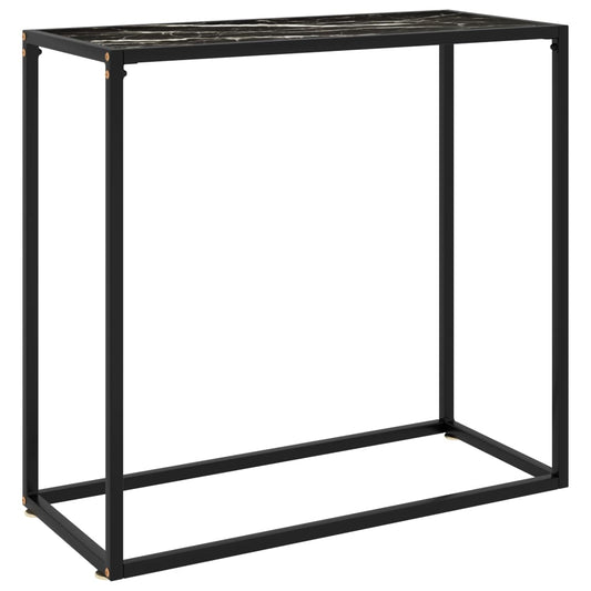 Mesa auxiliar de cristal templado HKH - Negro