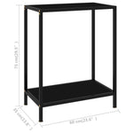 HKH Mesa de Apoio Vidro Temperado - Preto
