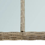 HKH Mesa de Jantar Jardim 200x100x74 Cm Vidro e Vime Pe Castanho - Marrom