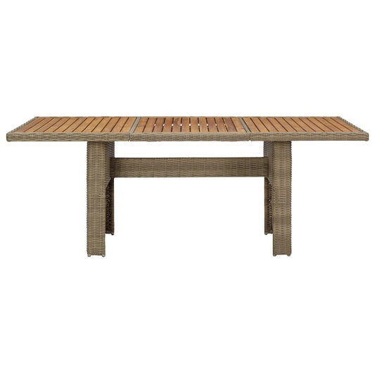 HKH Mesa de Jantar Jardim 200x100x74 Cm Vime Pe Castanho - Marrom
